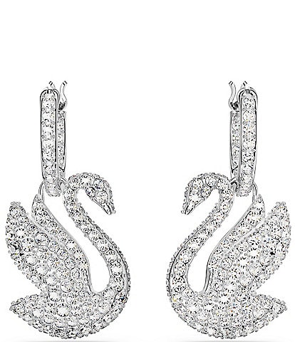 Swarovski Iconic Swan Crystal Hoop Earrings