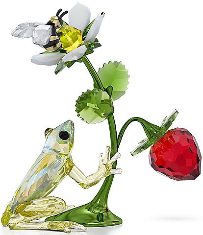 Swarovski IIdyllia Frog, Bee, and Strawberry Figurine