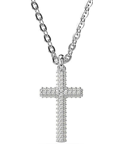 Swarovski Insigne Collection Pave Cross Crystal Short Pendant Necklace