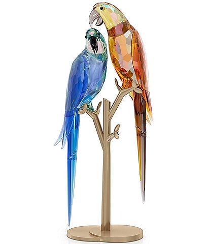 Swarovski Jungle Beats Parrot Couple Bell & Brio Crystal Figurine