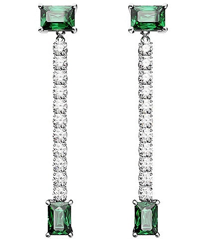 Swarovski Matrix Collection Green Mixed Crystal Cut Drop Earrings
