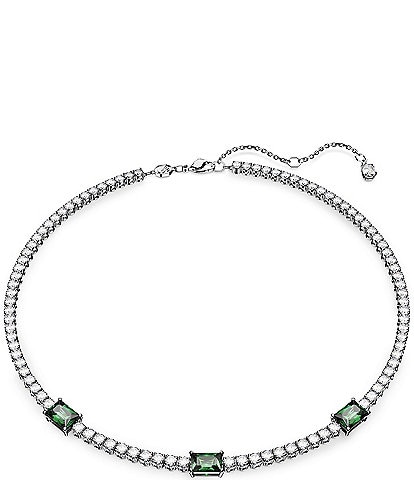 Swarovski Matrix Collection Green Mixed Crystal Cut Tennis Collar Necklace
