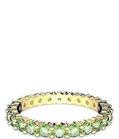 Swarovski Matrix Collection Crystal Light Green Round Cut Band Ring