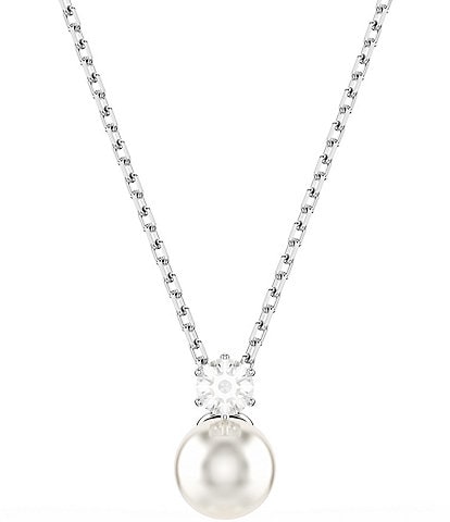 Swarovski Matrix Crystal Pearl Short Pendant Necklace