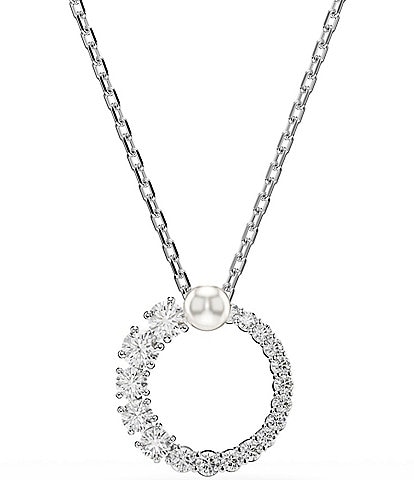 Swarovski Matrix Crystal Pearl Short Pendant Necklace