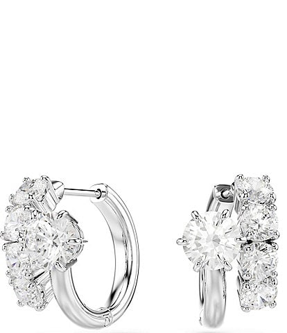 Swarovski Matrix Round Cut CZ Clip Stud Earrings