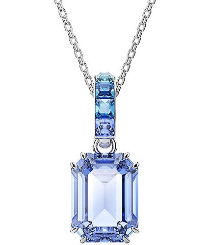 Swarovski Millenia Octagon Cut Blue Long Pendant Necklace