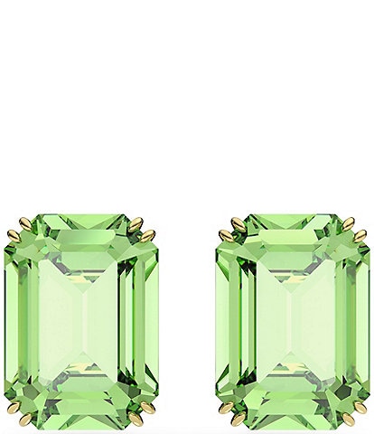 Swarovski Millenia Green Octagon Cut Stud Earrings