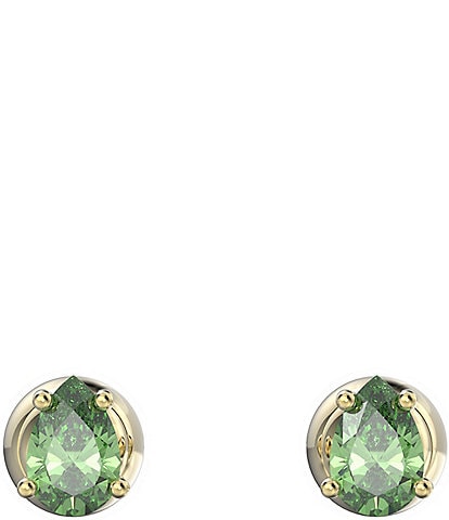 Swarovski Stilla Green Cushion Cut Stud Earrings