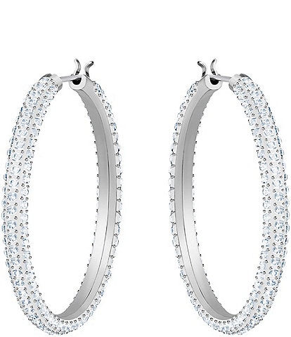 Swarovski Stone Crystal Hoop Pierced Earrings