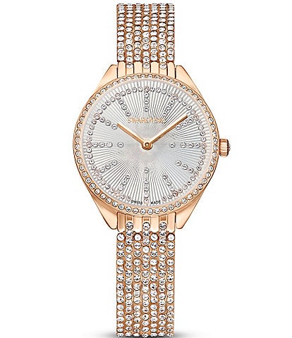 Swarovski Women's Attract Silver Dial Rose Gold Bracelet Watch