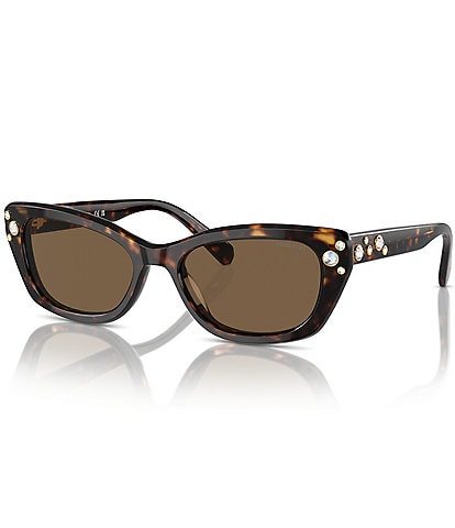 Swarovski Women's SK6019F 54mm Havana Cat Eye Sunglasses