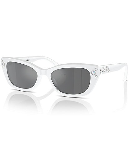 Swarovski Women's SK6019F 54mm Mirrored Crystal Cat Eye Sunglasses