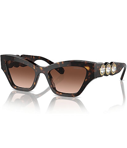 Swarovski Women's SK6021 53mm Havana Cat Eye Sunglasses