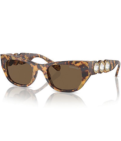 Swarovski Women's SK6022F 53mm Havana Crystal  Cat Eye Sunglasses