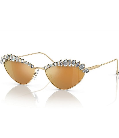 Swarovski Women's SK7009 55mm Crystal Mirrored Cat Eye Non-Polarized Sunglasses