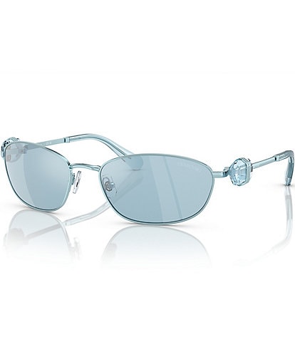 Swarovski Women's SK7010 59mm Crystal Mirrored Oval Sunglasses