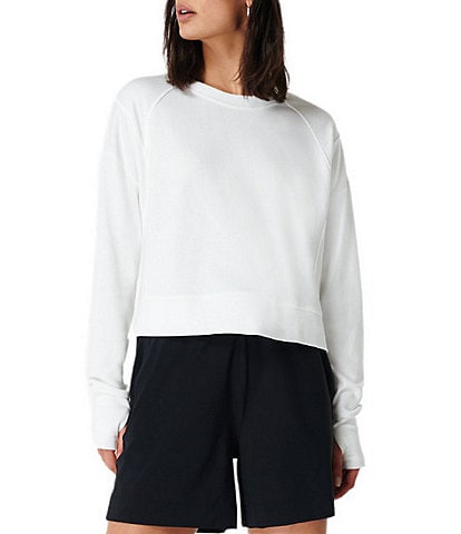 Sweaty Betty After Class Crop Crew Neck Long Sleeve Sweatshirt