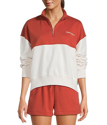 Sweaty Betty Revive Organic Cotton Stand Collared Half-Zip Crop Sweatshirt