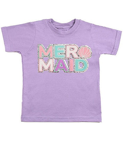 Sweet Wink Little/Big Girls 2T-10 Short-Sleeve Mermaid Patch T-Shirt