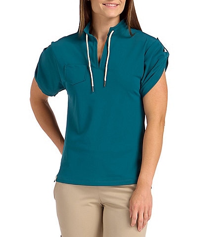 SwingDish Safari Collection Imani Zenith Drawstring Short Sleeve Shirt