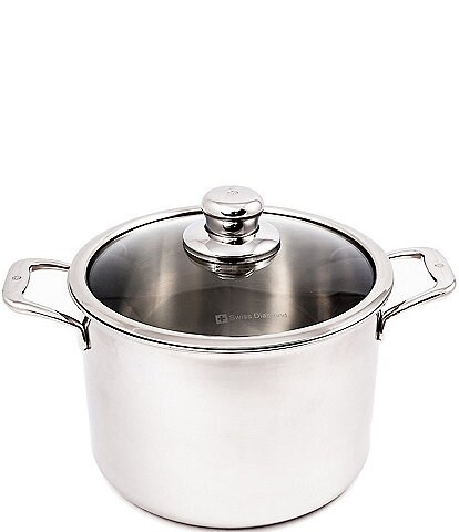 Swiss Diamond Premium Clad 8-Quart Stainless Steel Covered Stock Pot
