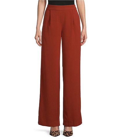 Takara  High Rise Wide Leg Pleated Trouser Pants