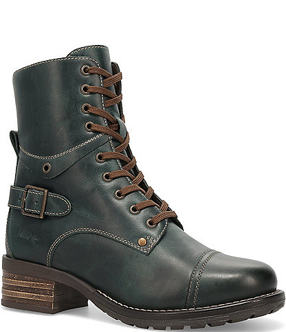 Taos Footwear Crave Vintage Leather Lug Sole Combat Booties