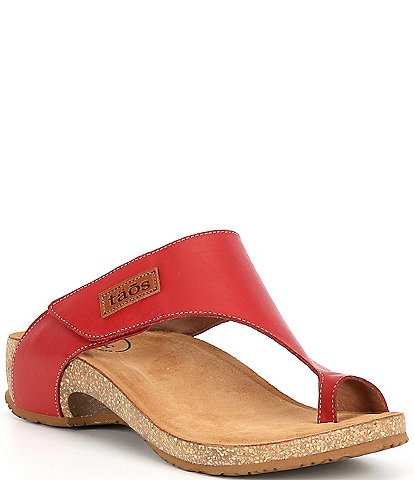 Taos Footwear Leather Toe Loop Thong Sandals