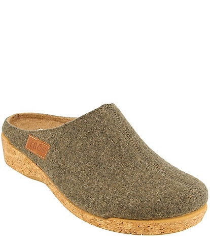 Taos Footwear Woollery Wool Cork Wedge Clogs