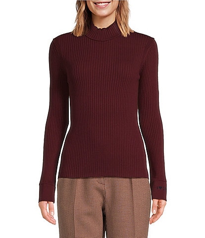 Tara Jarmon Prudie Knit Mock Neck Long Sleeve Sweater