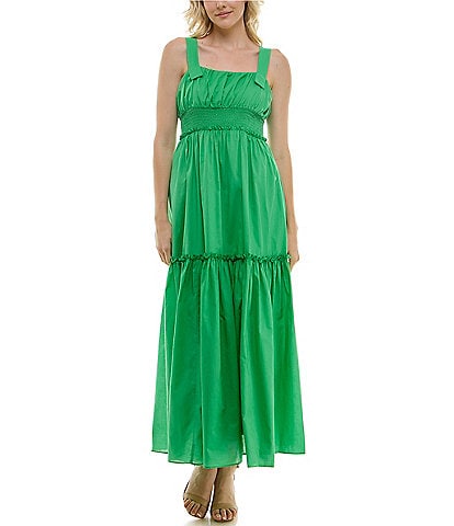 Taylor Square Neck Sleeveless Tiered Dress