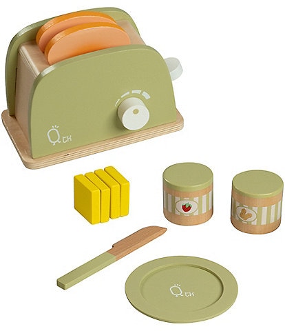 Teamson Kids Little Chef Frankfort Wooden Toaster 11-Piece Set