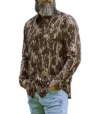 Tecovas X Mossy Oak Camouflage Print Performance Long Sleeve Western Shirt