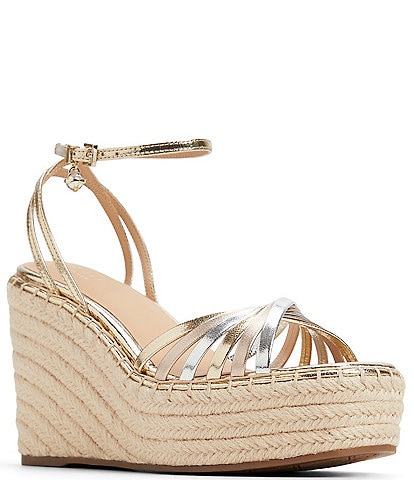 Ted Baker London Arabella Leather Platform Wedge Espadrille Sandals