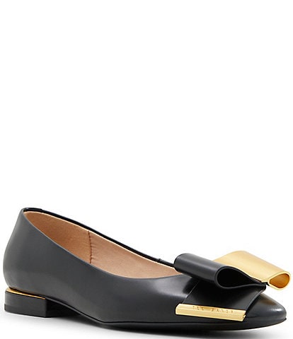 Ted Baker London Daria Leather Bow Dress Flats