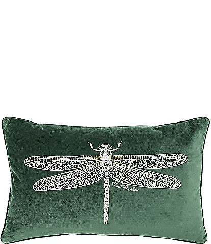 Ted Baker London Embroidered Dragonfly Motif Velvet Decorative Pillow