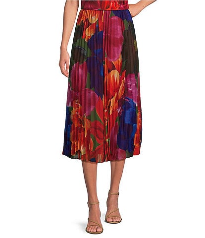 Ted Baker London Evola Woven Floral Print Pleated A Line Coordinating Midi Skirt