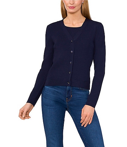 Ted Baker London Knit V-Neck Long Sleeve Button Front Cardigan