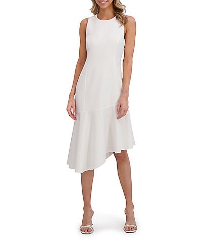Ted Baker London Laguna Scuba Round Neck Sleeveless Asymmetric Dress