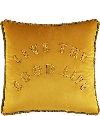 Ted Baker London #double;Live The Good Life#double; Fringed Trim Square Pillow