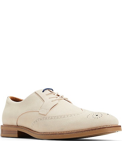 Ted Baker London Men's Hackney Suede Wingtip Brogue Detail Derby Oxfords