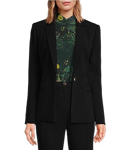 Ted Baker London Raee Stretch Woven Peak Lapel Collar Long Sleeve One-Button Jacket