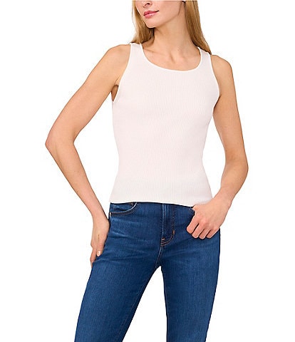 Ted Baker London Ribbed Knit Scoop Neck Sleeveless Tank