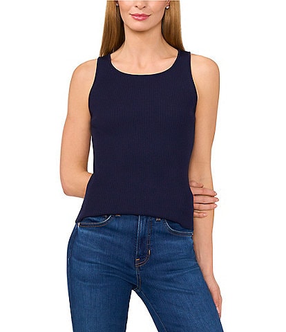 Ted Baker London Ribbed Knit Scoop Neck Sleeveless Tank