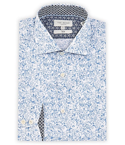 Ted Baker London Taite Stretch Slim Fit Spread Collar Floral Print Dress Shirt
