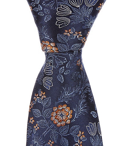 Ted Baker London Whalley Floral-Print 3 1/4" Silk Tie