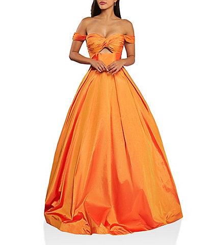 Terani Couture Off The Shoulder Peekaboo Cut Out Ballgown