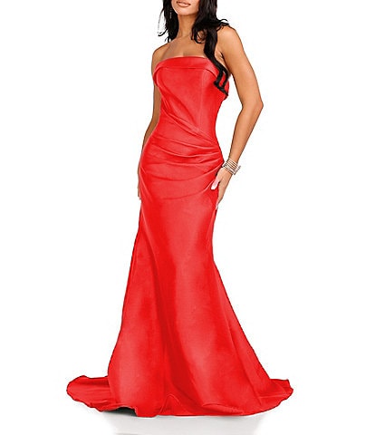 Dillards red evening on sale gowns