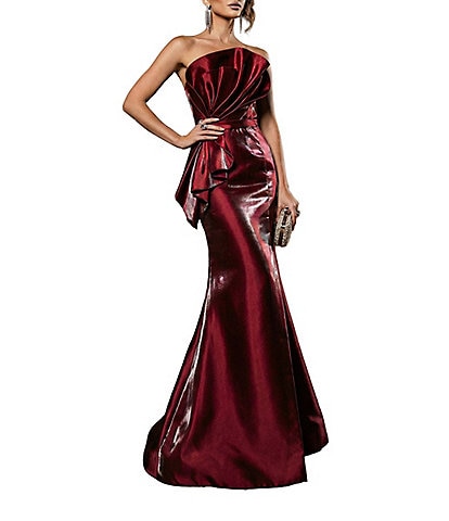 Terani Couture Strapless Mermaid Gown With 3D Ruffle
